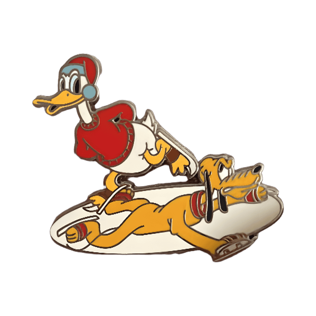On Ice Pluto with Donald Duck 1935 Disney pin