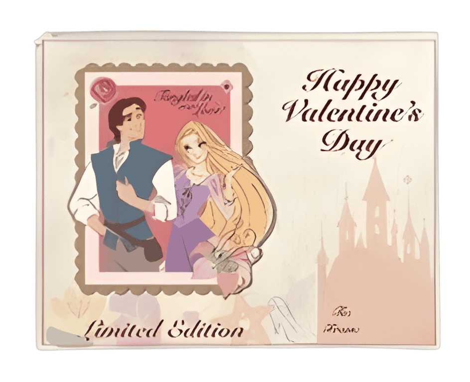 V-Day Card - Rapunzel & Flynn Disney pin