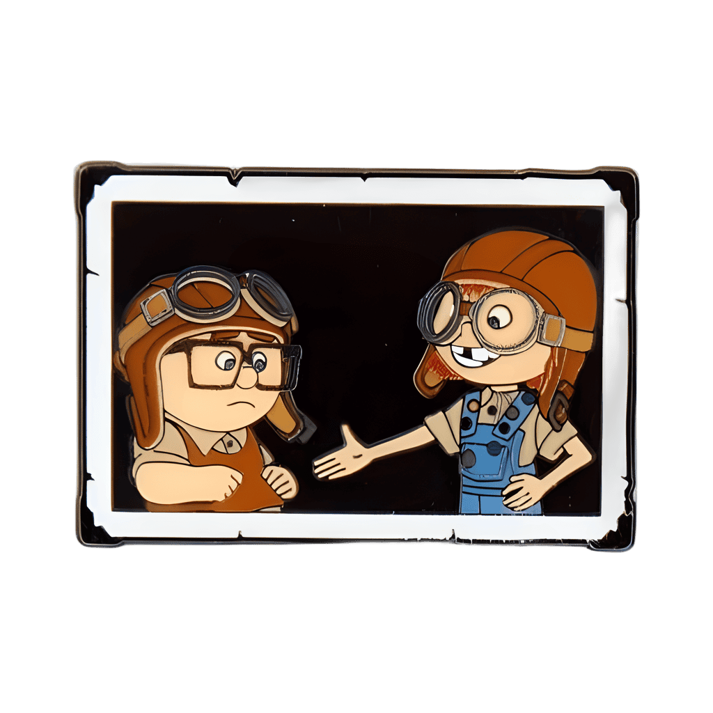 Young Carl & Ellie Portait Disney pin
