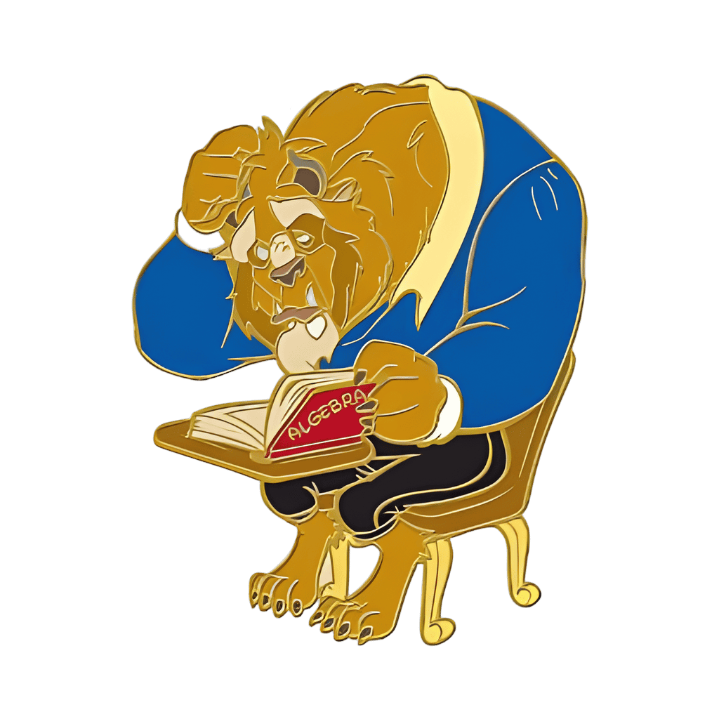 Beast at a desk Disney pin