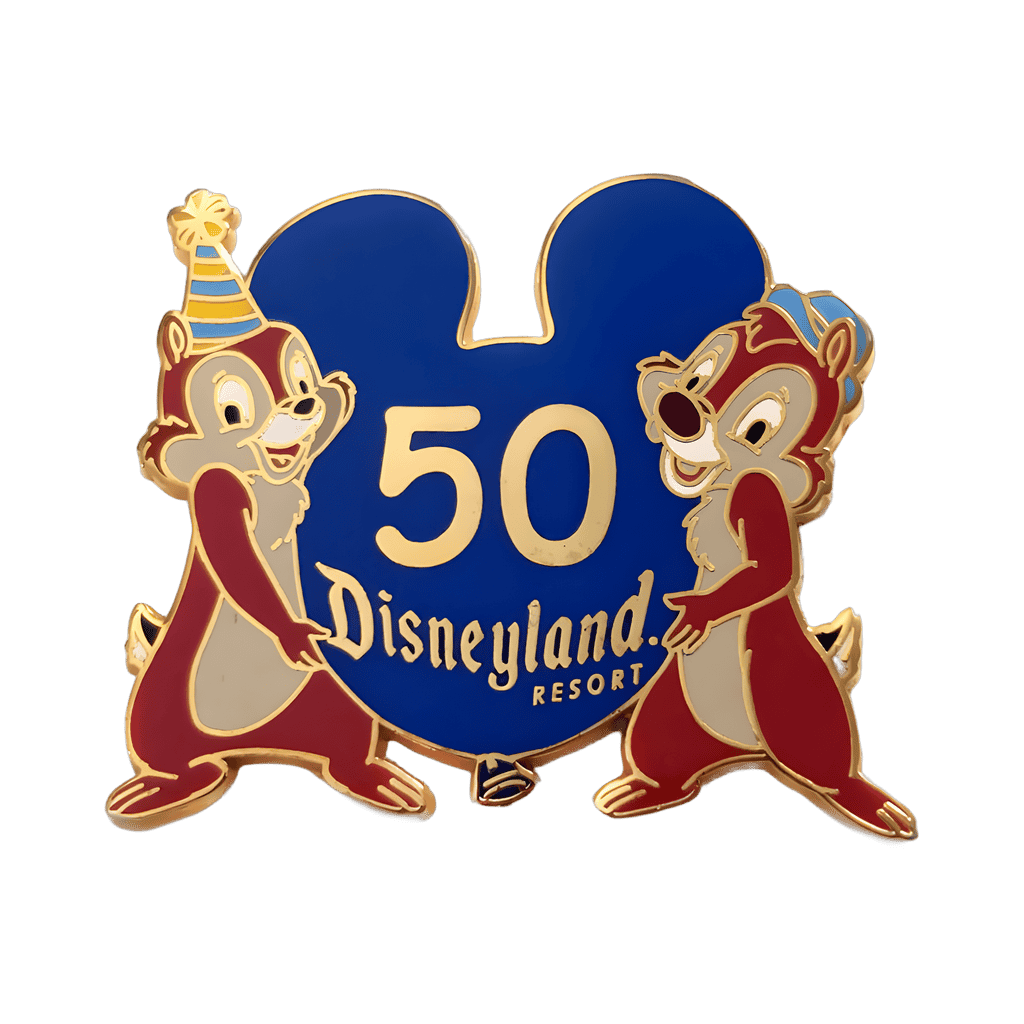Chip & Dale with 50 Mickey Icon Balloon Disney pin