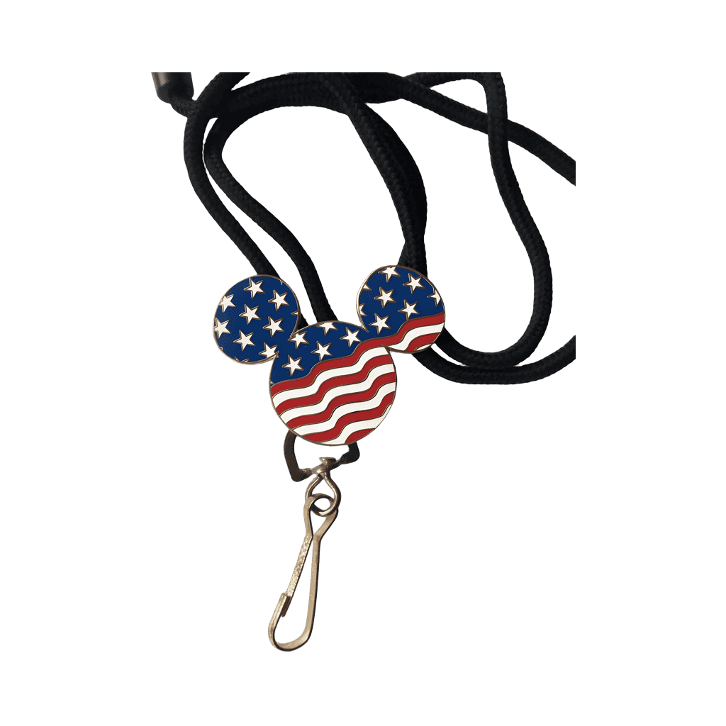 Patriotic Mickey Head Icon - USA Flag Disney pin