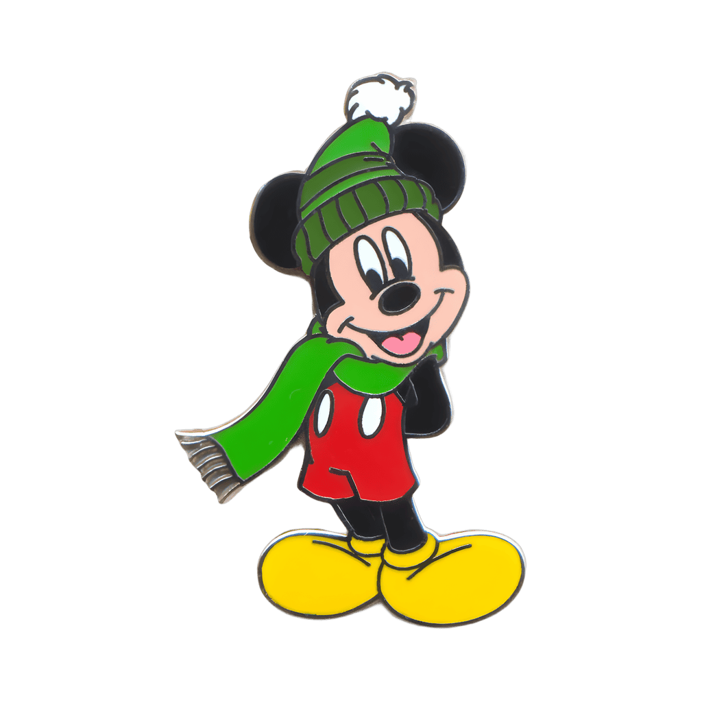 Mickey Mouse Wearing a Green Hat and Scarf Disney pin