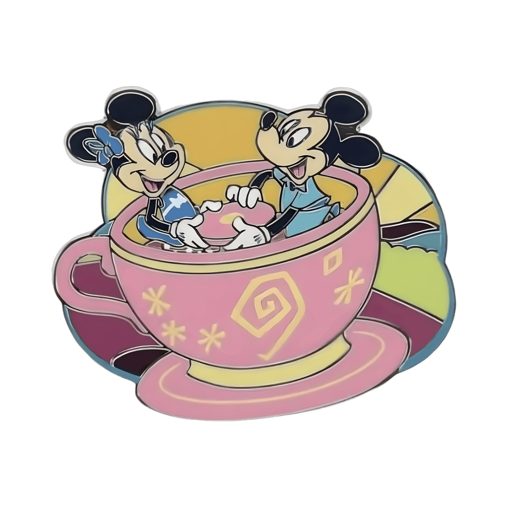 Mickey and Minnie on tea cups Disney pin