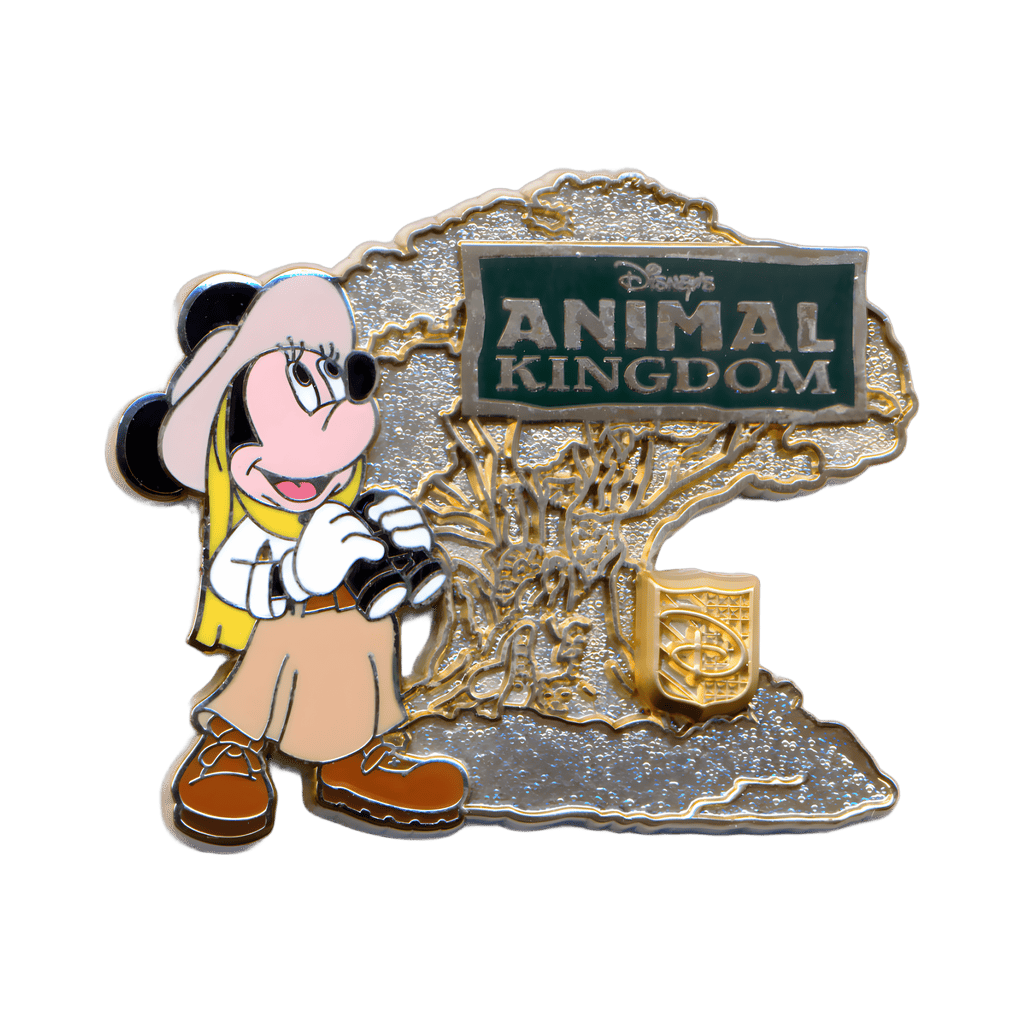 Minnie Mouse with Binoculars in front of the Tree of Life Disney pin