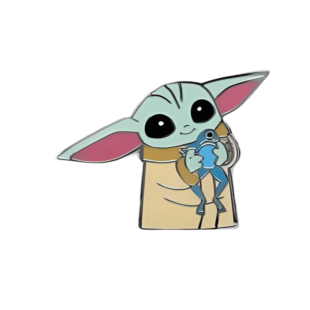 Cutest in the Galaxy Lanyard with Pin Set - Grogu Holding Sorgan Frog Disney pin