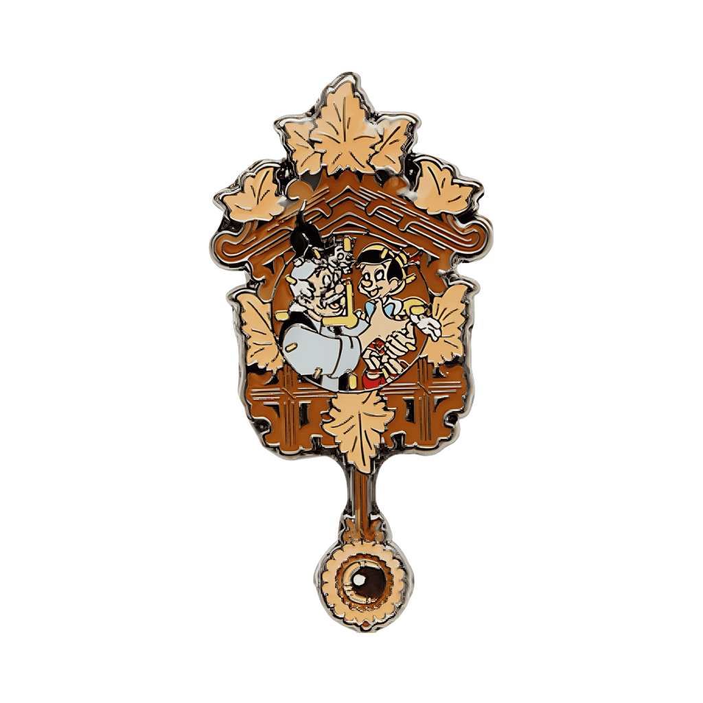 Geppetto, Pinocchio, Figaro clock Disney pin
