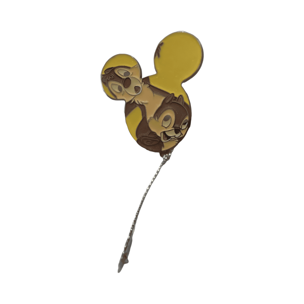 Chip and Dale on yellow balloon with string Disney pin