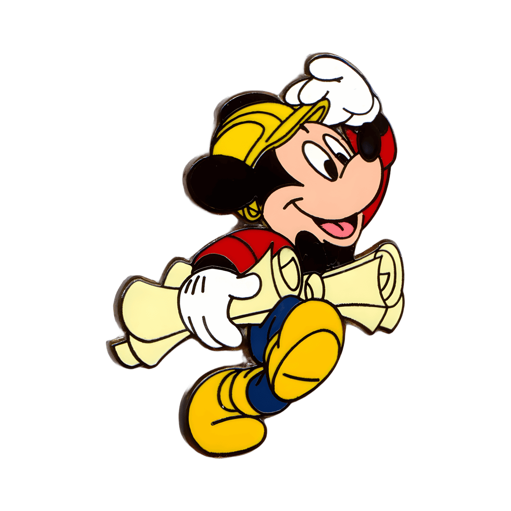 Contractor Mickey Carrying a set of Construction Plans Disney pin