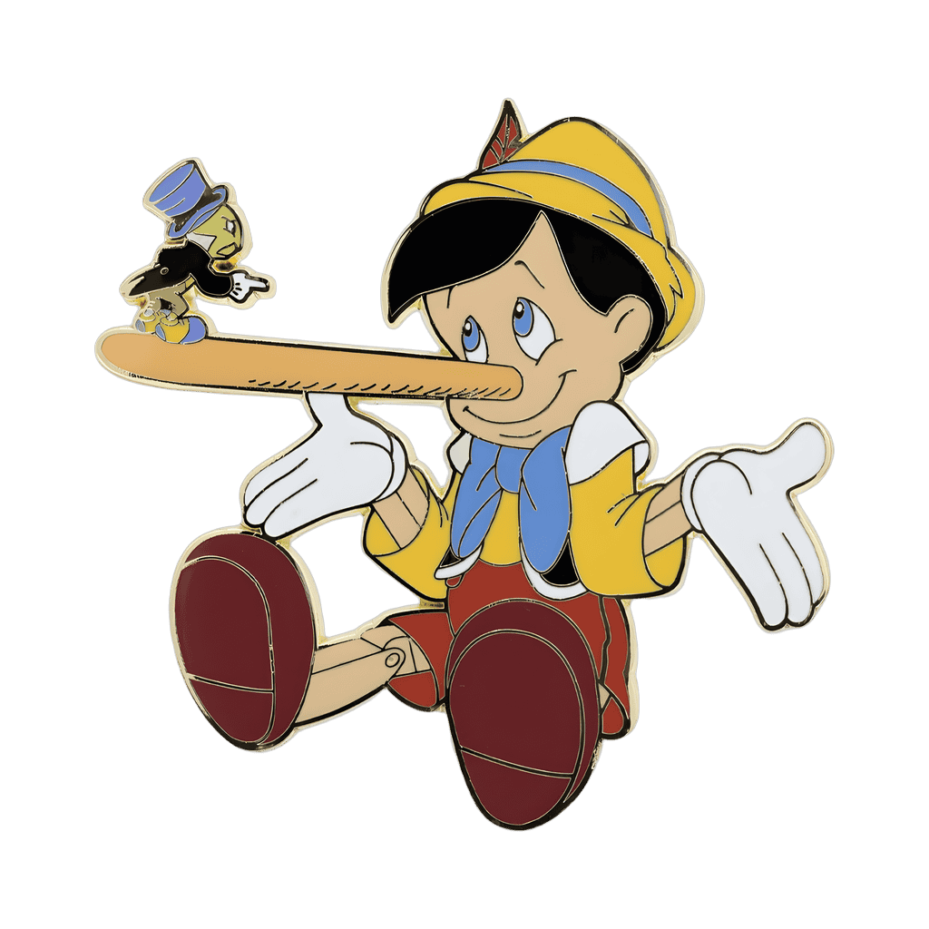 Pinocchio with Jiminy Cricket Disney pin