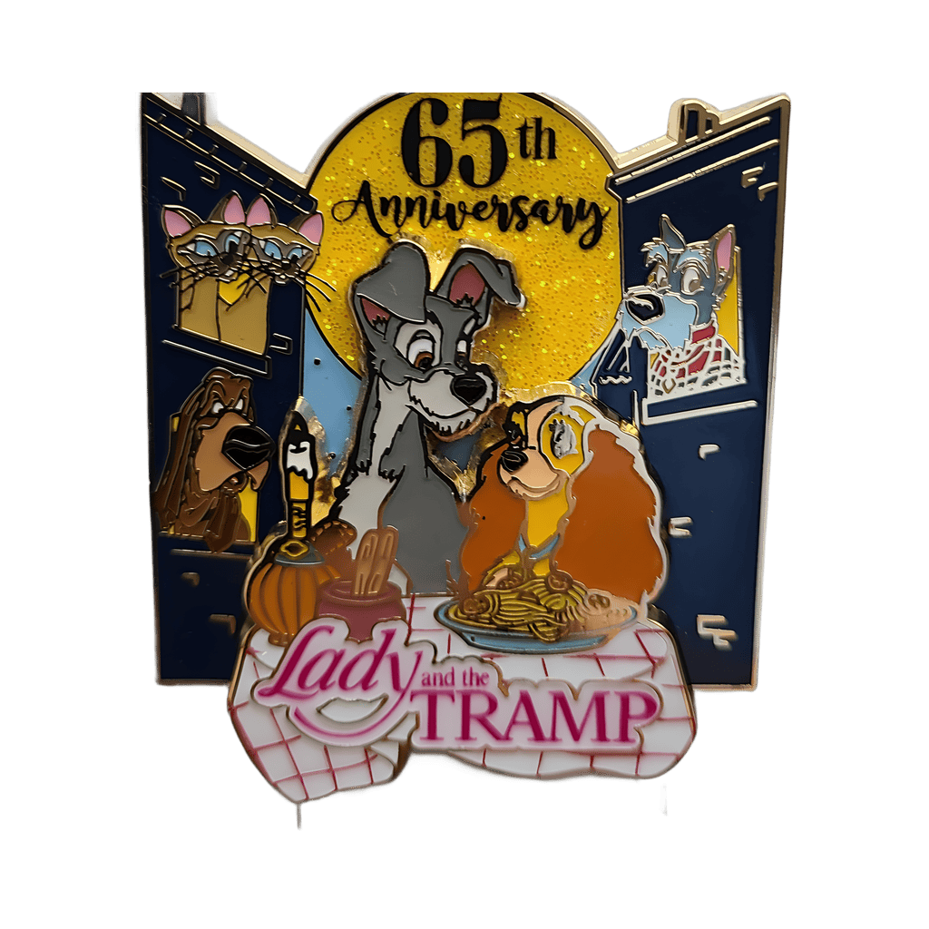 Lady and Tramp wtih Jock, Trusty, Si & Am Disney pin