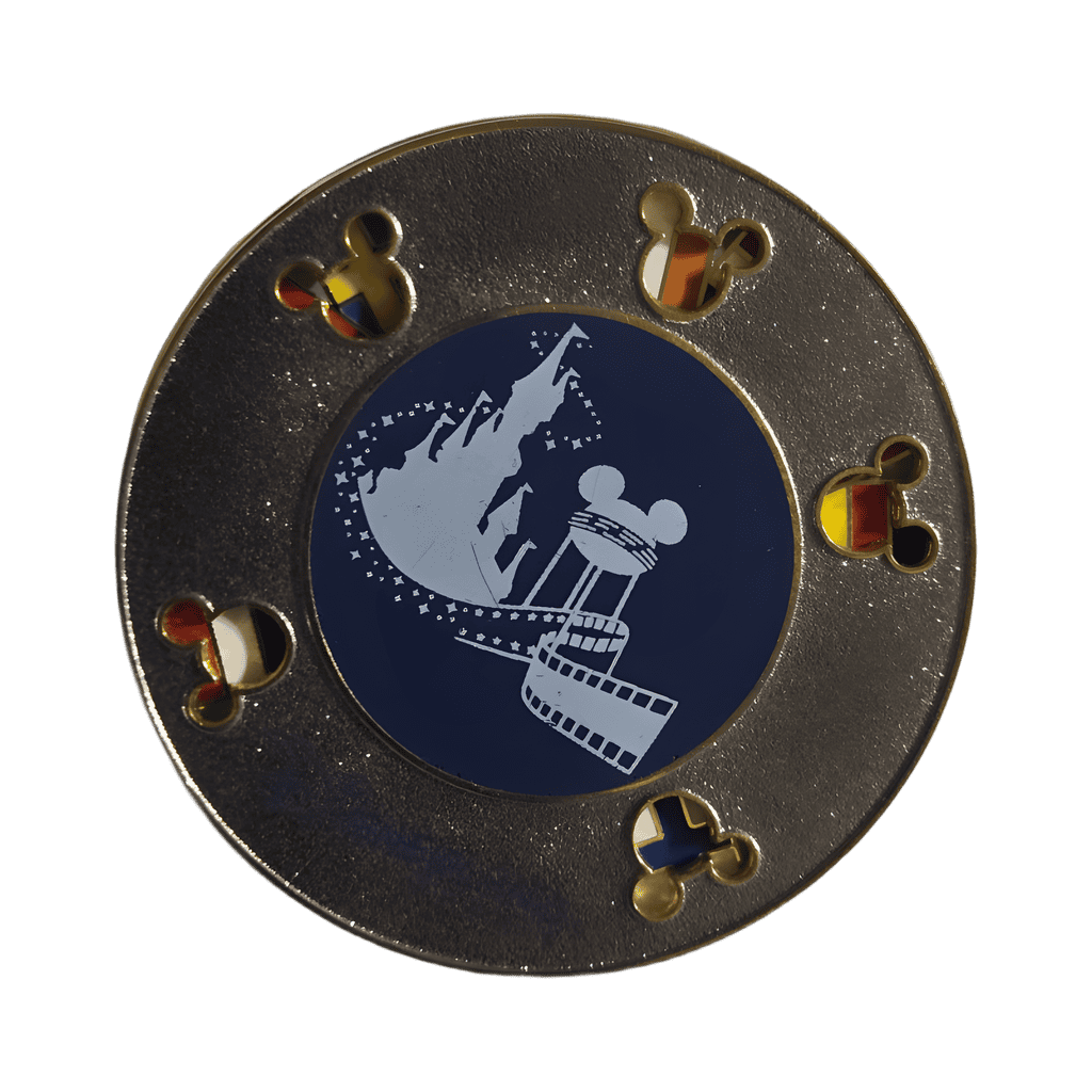 Castle and Earffel Tower Spinner with European Flags Disney pin