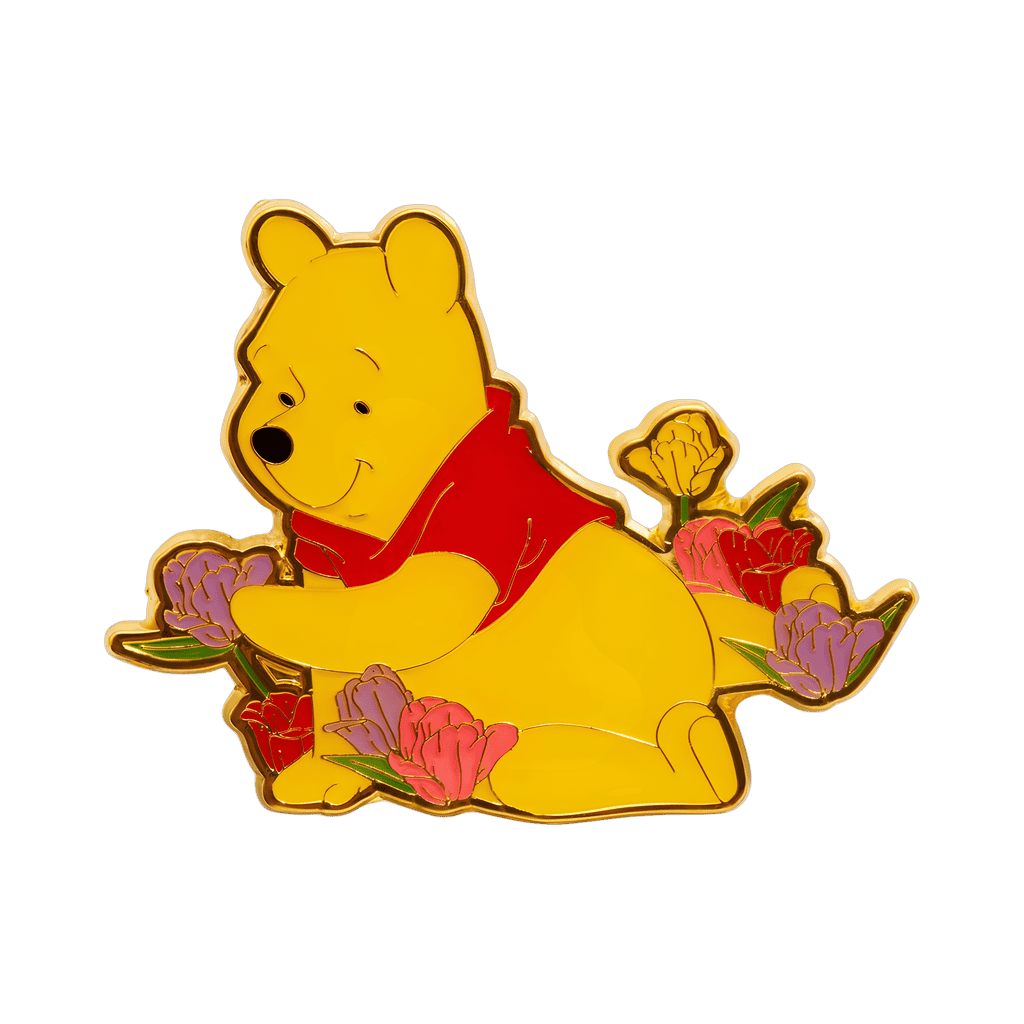 Winnie the Pooh with Tulips Disney pin