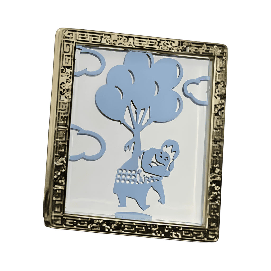 Framed Russell holding Balloons Disney pin