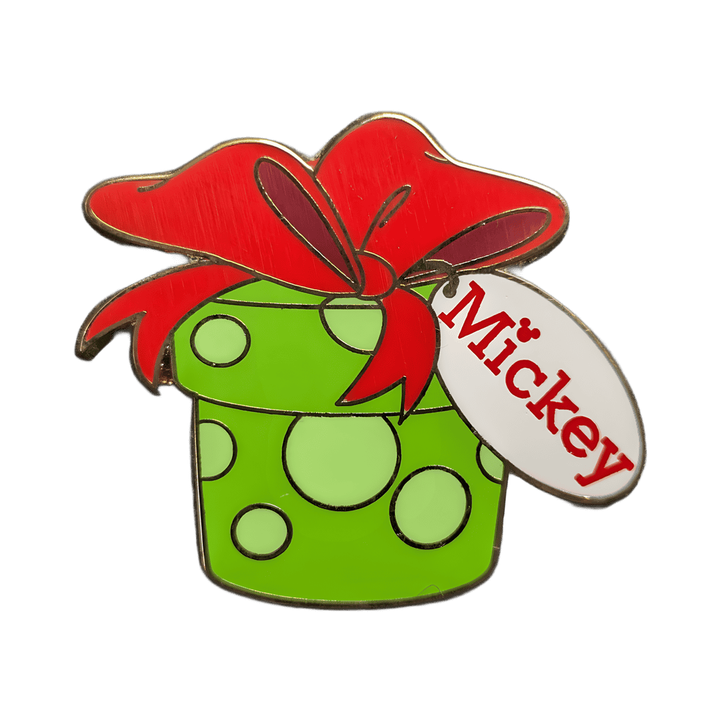 Green and Red Mickey Mouse Present Disney pin