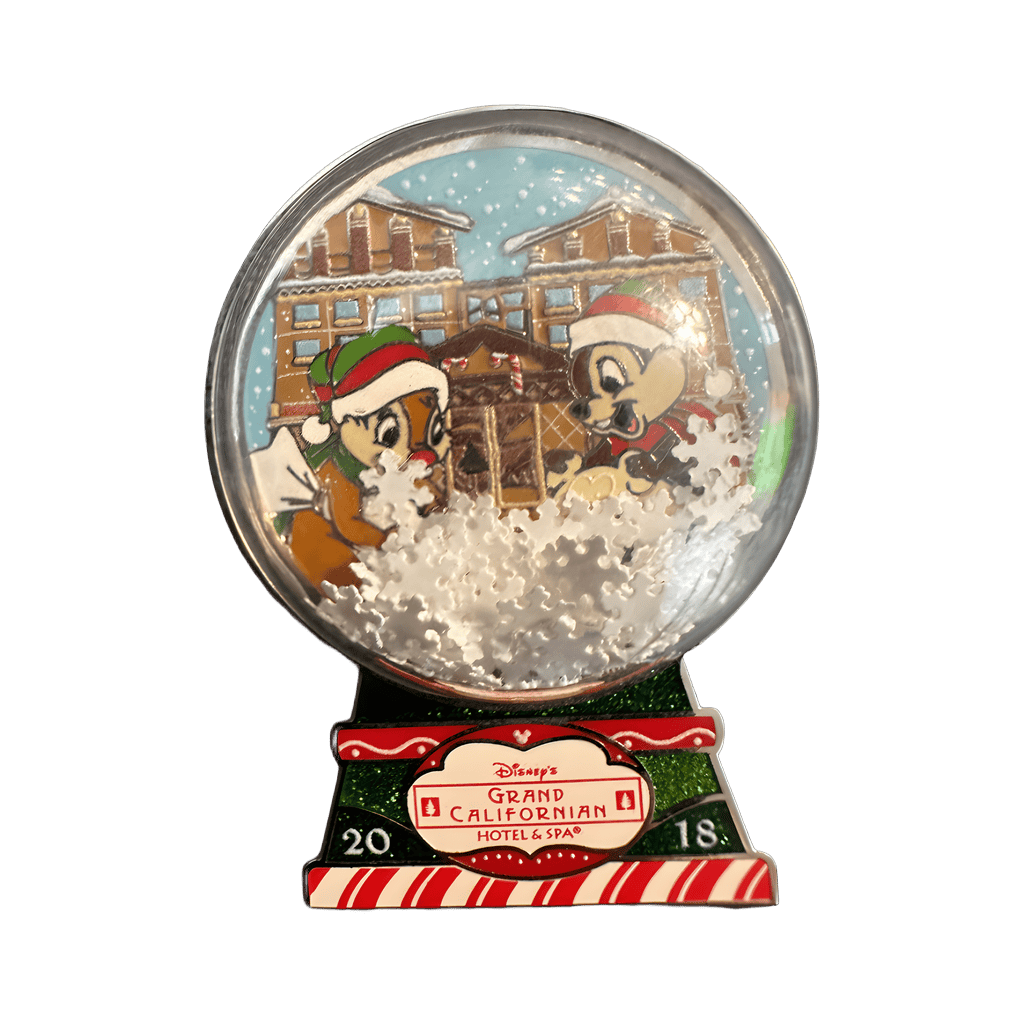 Grand Californian Snow Globe - Chip and Dale Disney pin