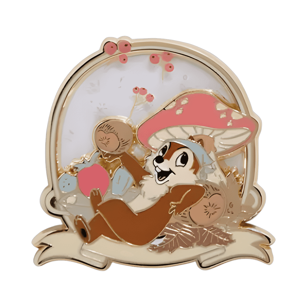 Chip Lounging on Mushrooms Disney pin