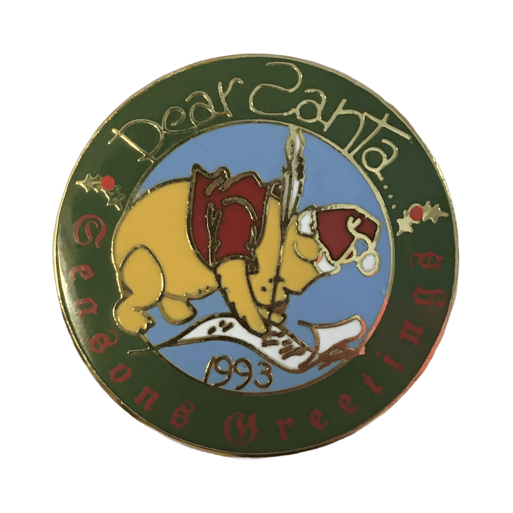 Seasons Greetings 1993 - Winnie The Pooh Dear Santa Disney pin