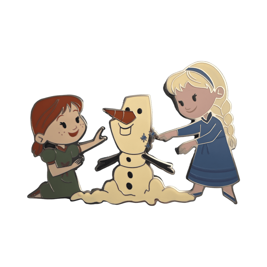 Anna & Elsa making Olaf Snowman Disney pin