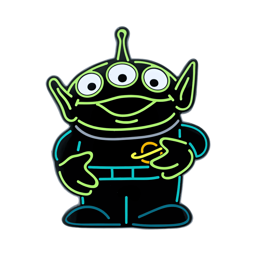 Neon Alien 2” GITD Disney pin