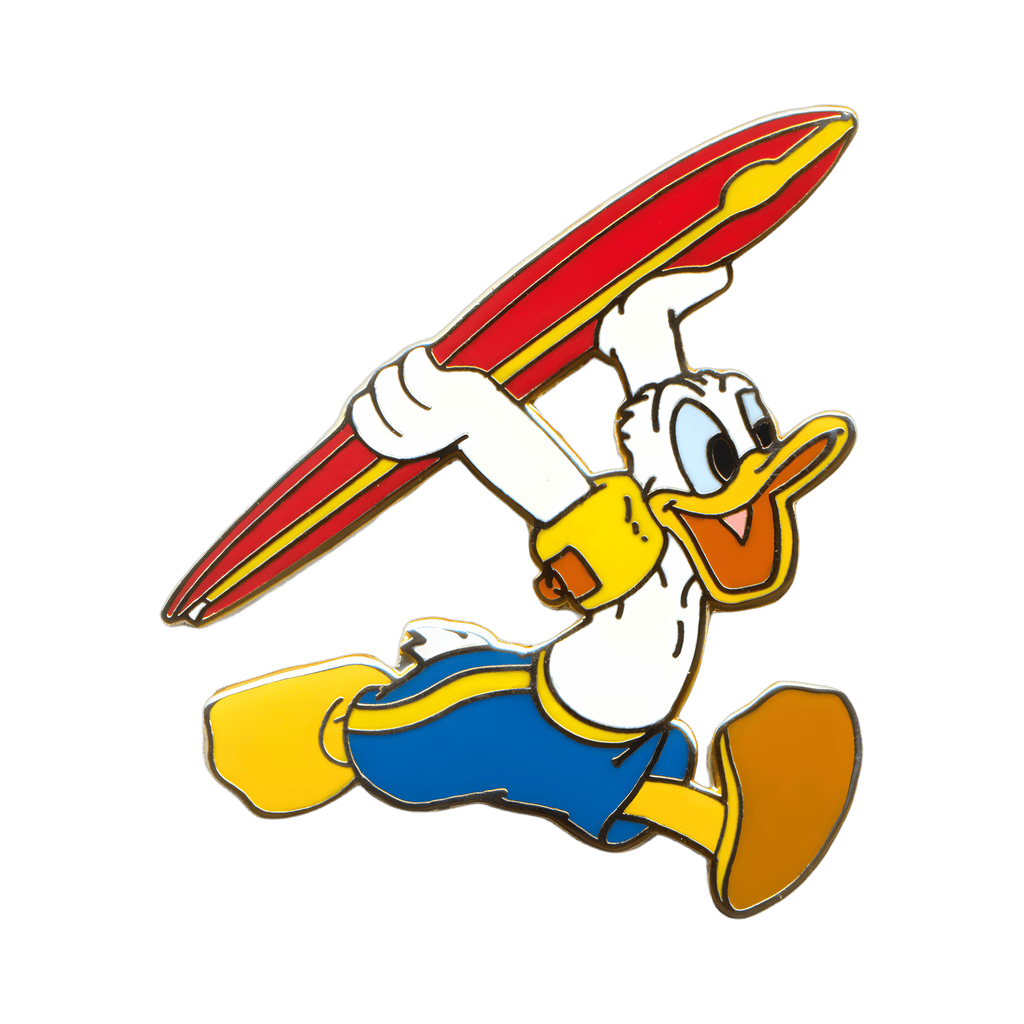 Donald Carrying a Red Surfboard Disney pin