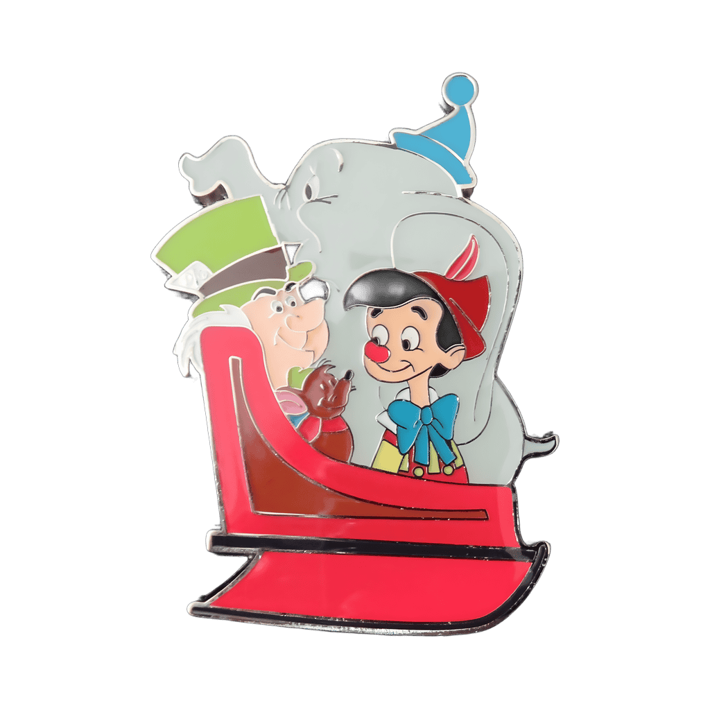 Mad Hatter, Gus, Pinocchio and Dumbo Disney pin