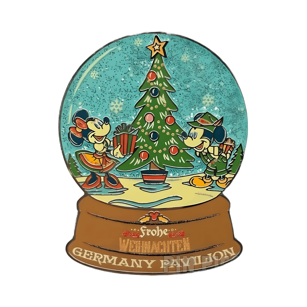frohe Weihnachten Germany Pavilion Mickey & Minnie Snow globe Disney pin