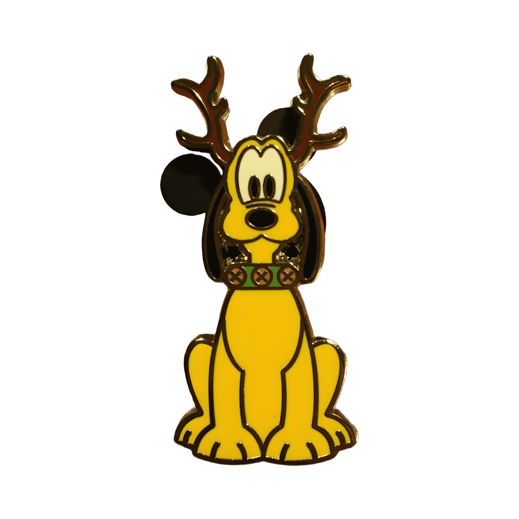 Pluto with Antlers and Bell collar Disney pin