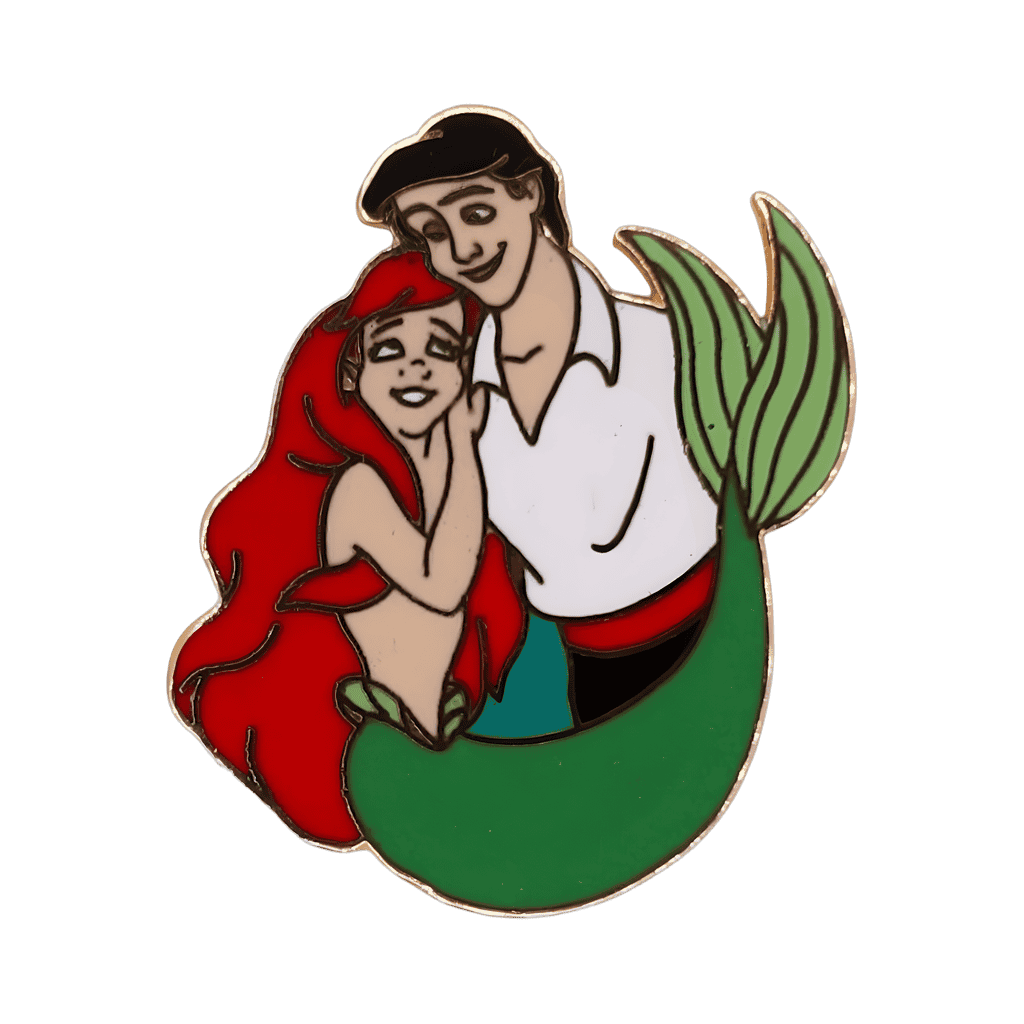 Ariel Leaning On Prince Eric Disney pin