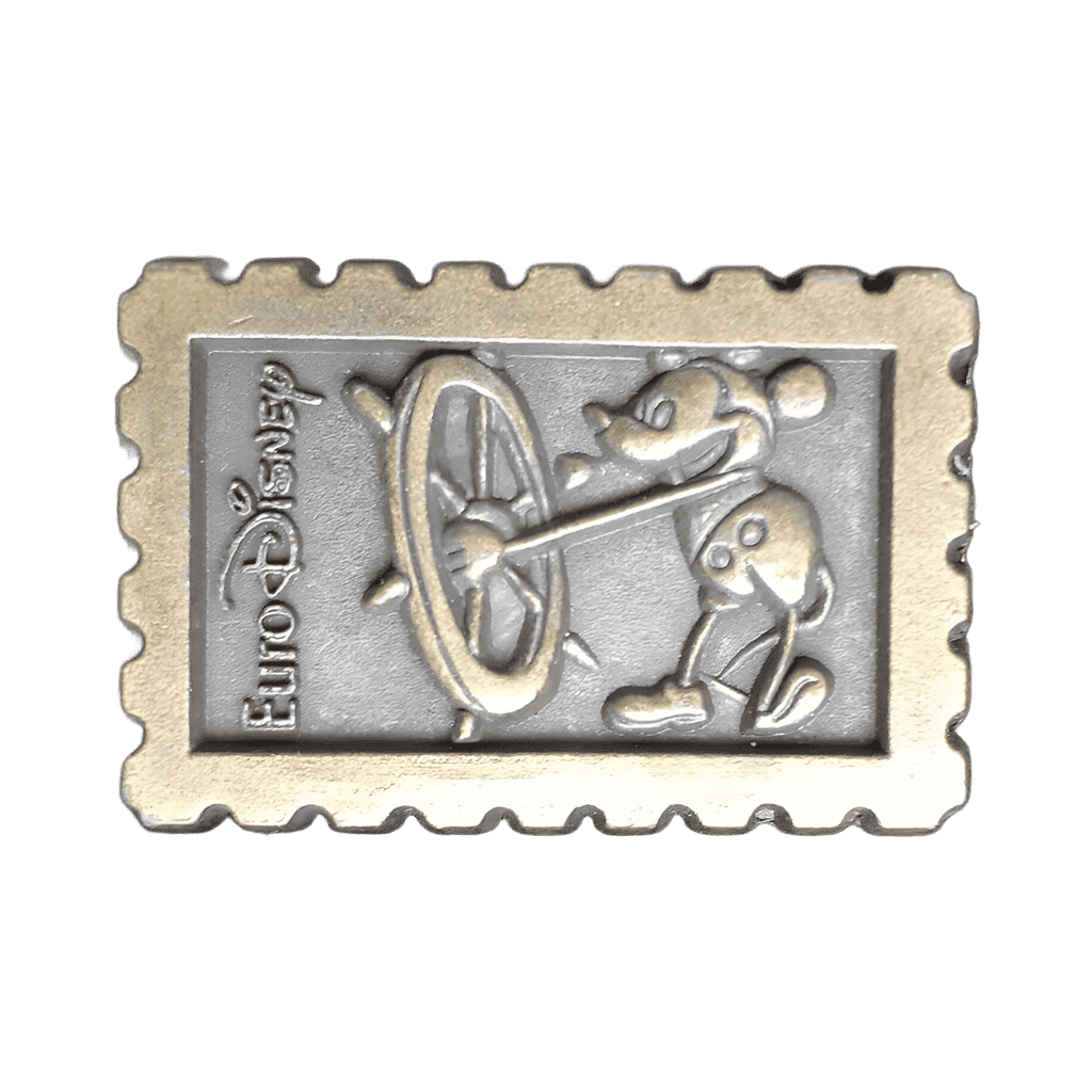 Steamboat Willie Stamp (pewter/silver, hat-hidden version) Disney pin