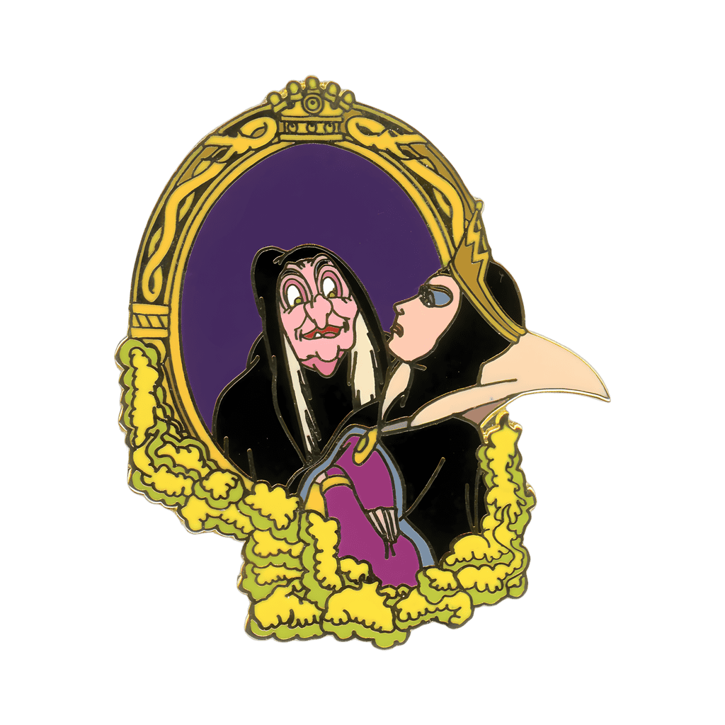 The Evil Queen with the Old Hag's reflrction in the Magic Mirror Disney pin