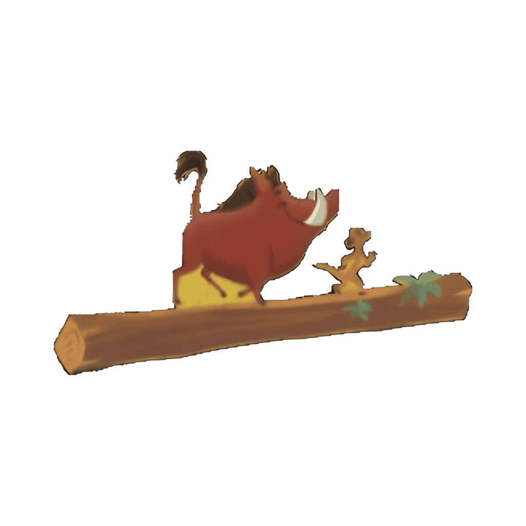 Timon and Pumbaa On Log Disney pin