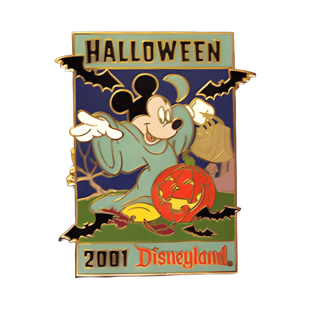 Mickey in Robe with Bats and Pumpkin Disney pin