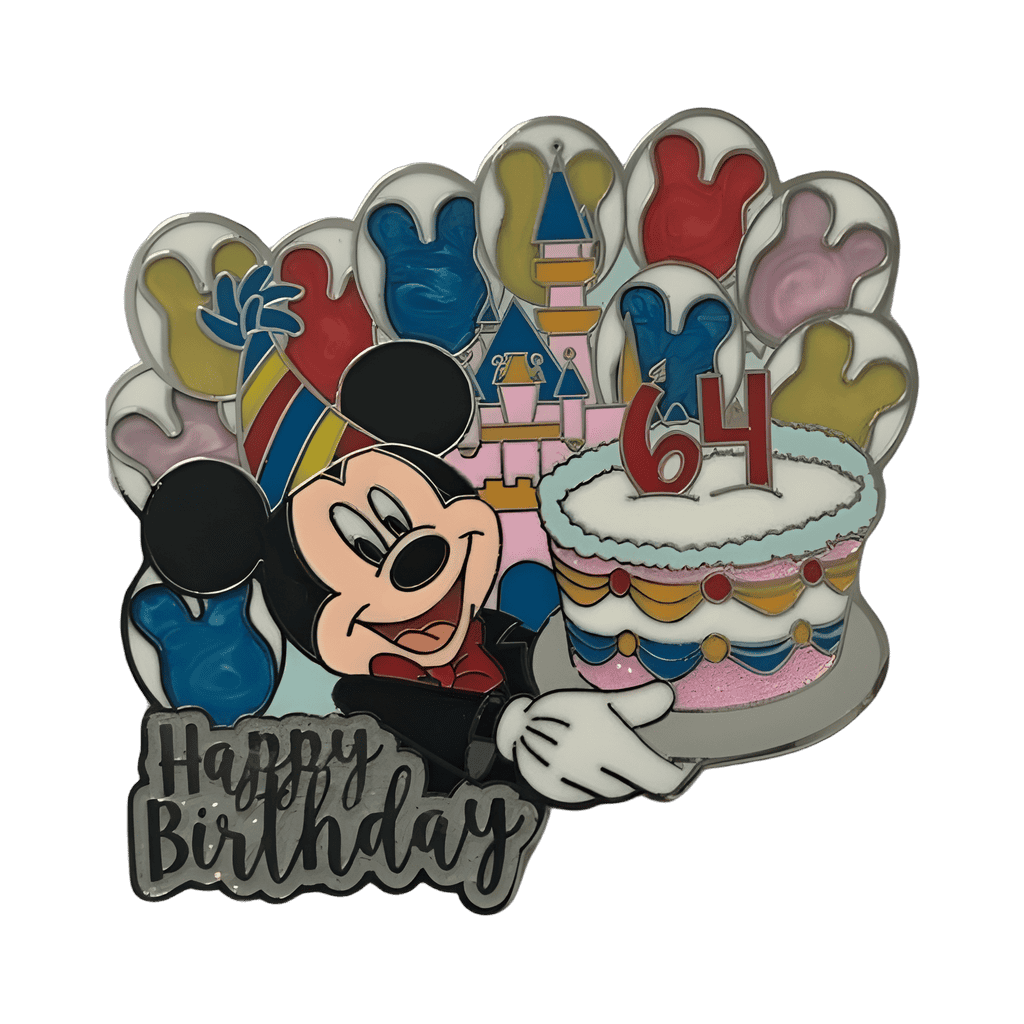 Happy 64th Birthday (Mickey with Cake) Disney pin