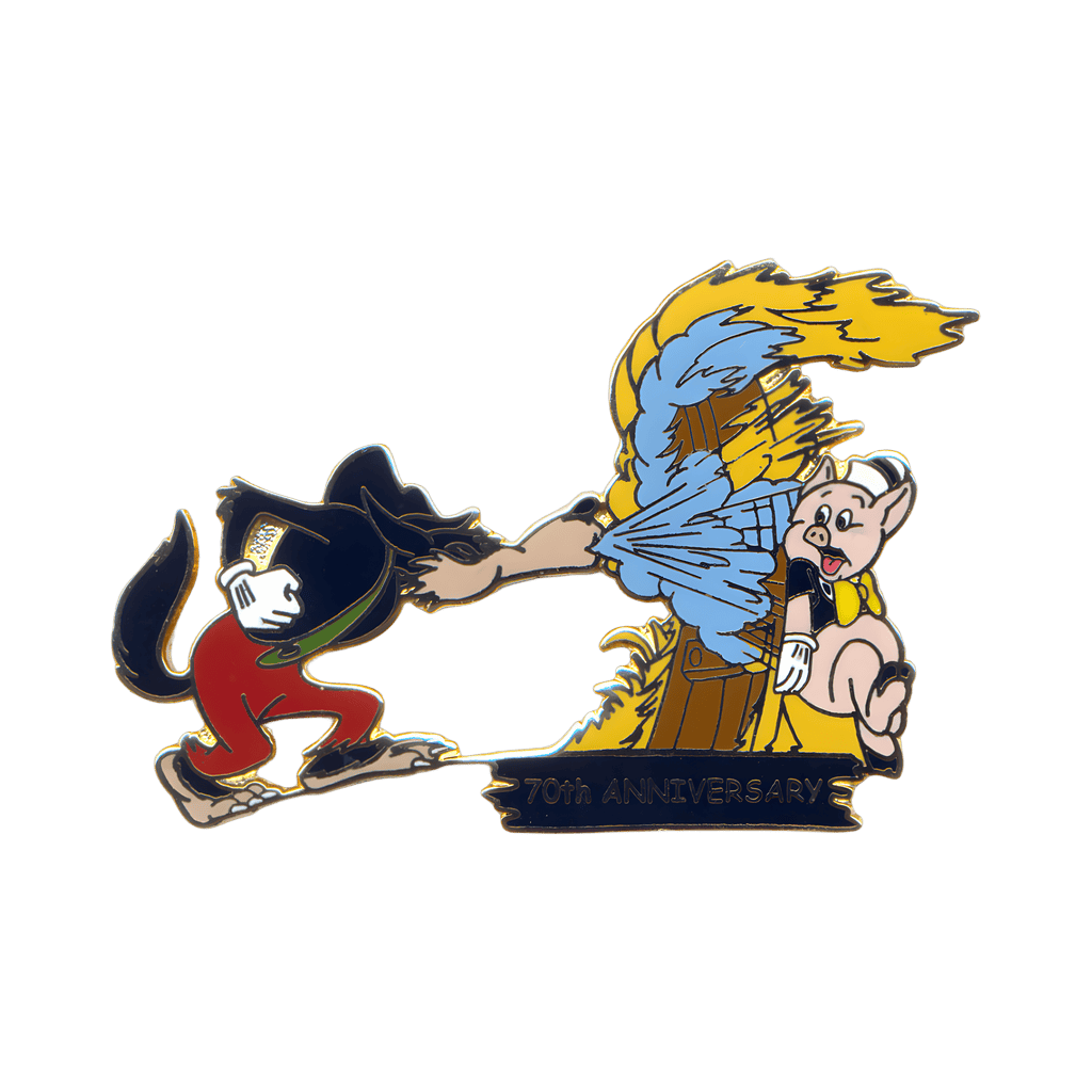 Fifer Pig as the Big Bad Wolf Blows His House Down Disney pin