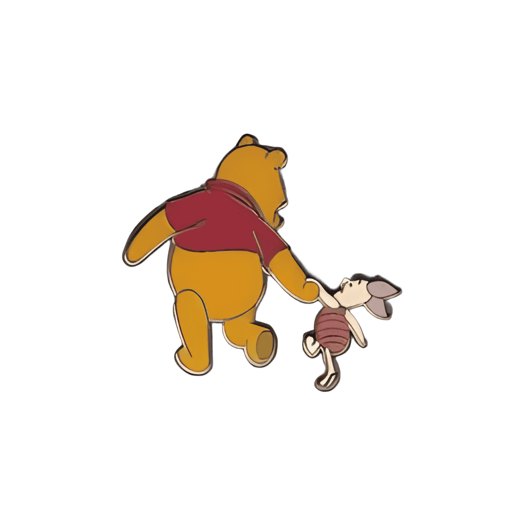 Winnie the Pooh and Piglet holding hands 2006 Disney pin