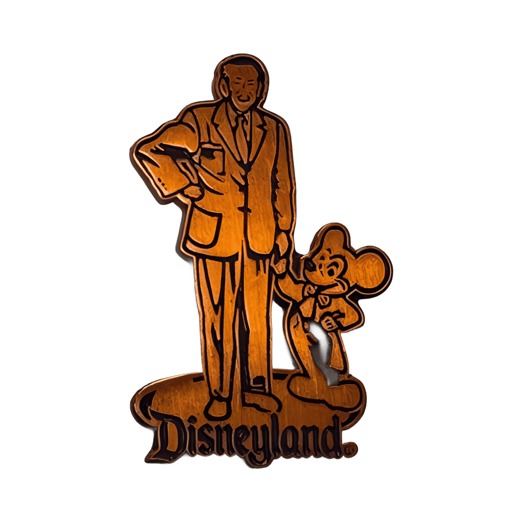 Walt Disney and Mickey - Copper with Purple Outline - Large Disney pin