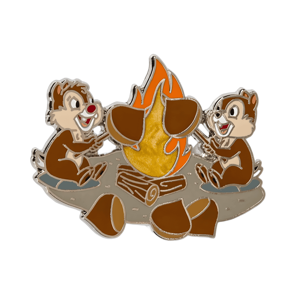 Chip 'n Dale camp fire Disney pin