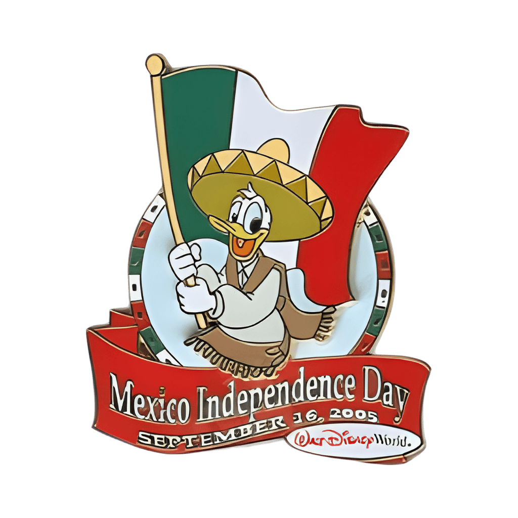 Donald Duck with a sombrero, serape, and the Mexican flag Disney pin