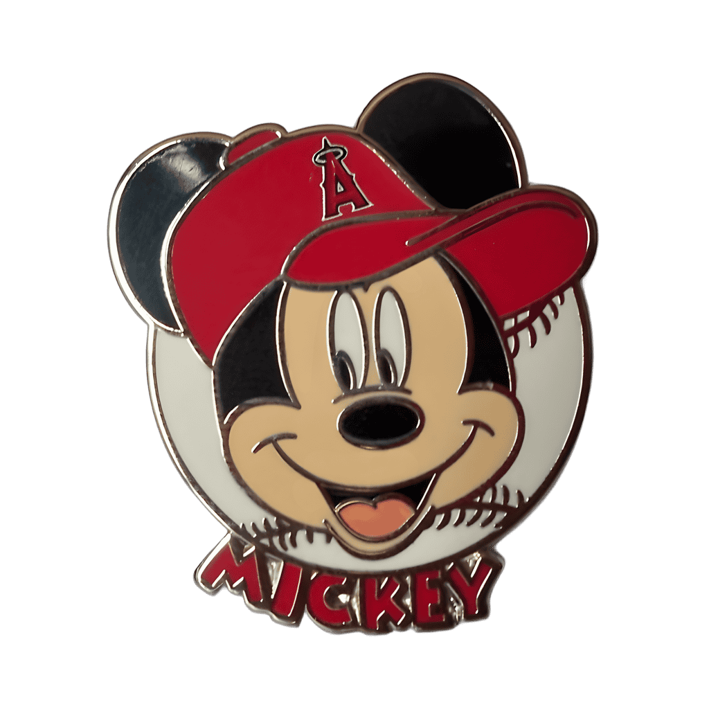 Mickey Mouse Los Angeles ANGELS of Anaheim Face on Baseball Disney pin