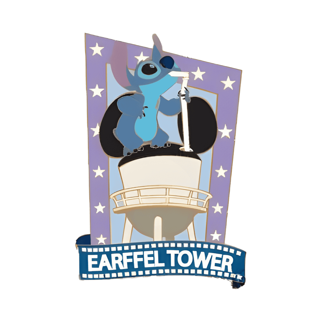 Stitch at the Earffel Tower Disney pin