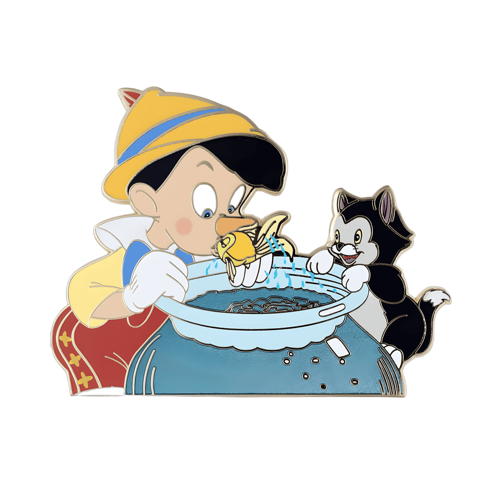 Pinocchio with Cleo and Figaro Disney pin