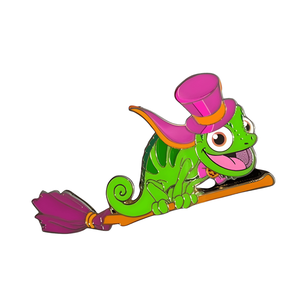 Pascal on Broom Disney pin
