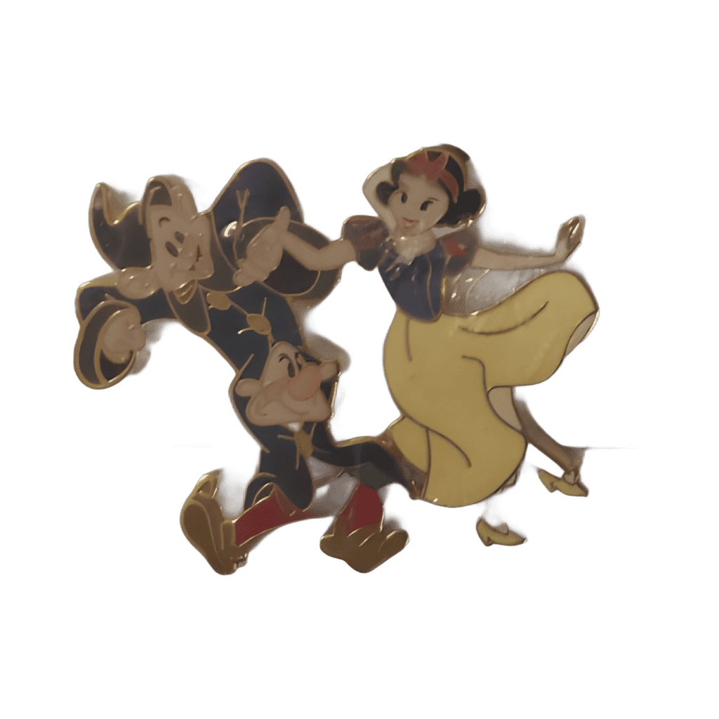 Dopey and Sneezy Dancing with Snow White Pin and Print Disney pin