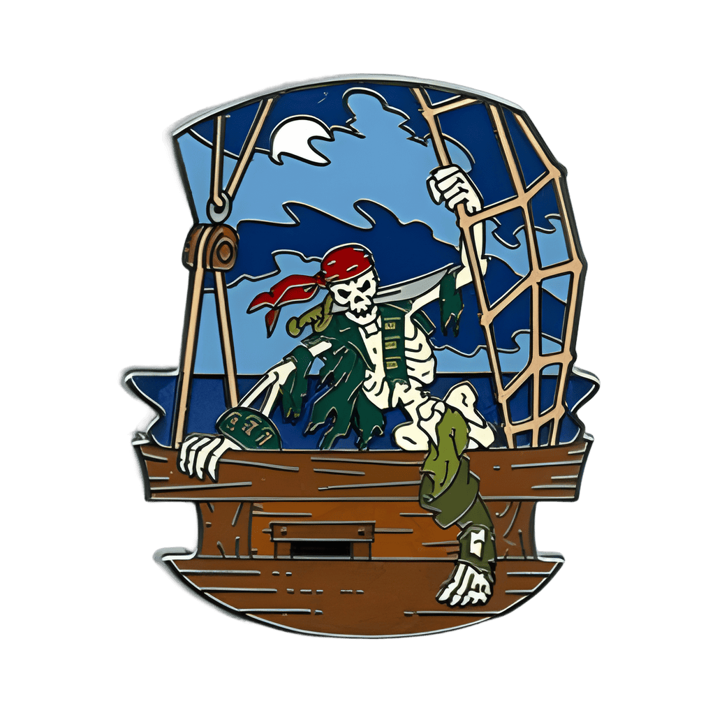 Skeleton Climbing Onto Ship Disney pin