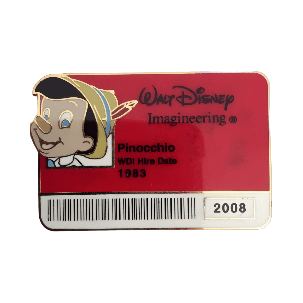 Pinocchio ID Badge Disney pin