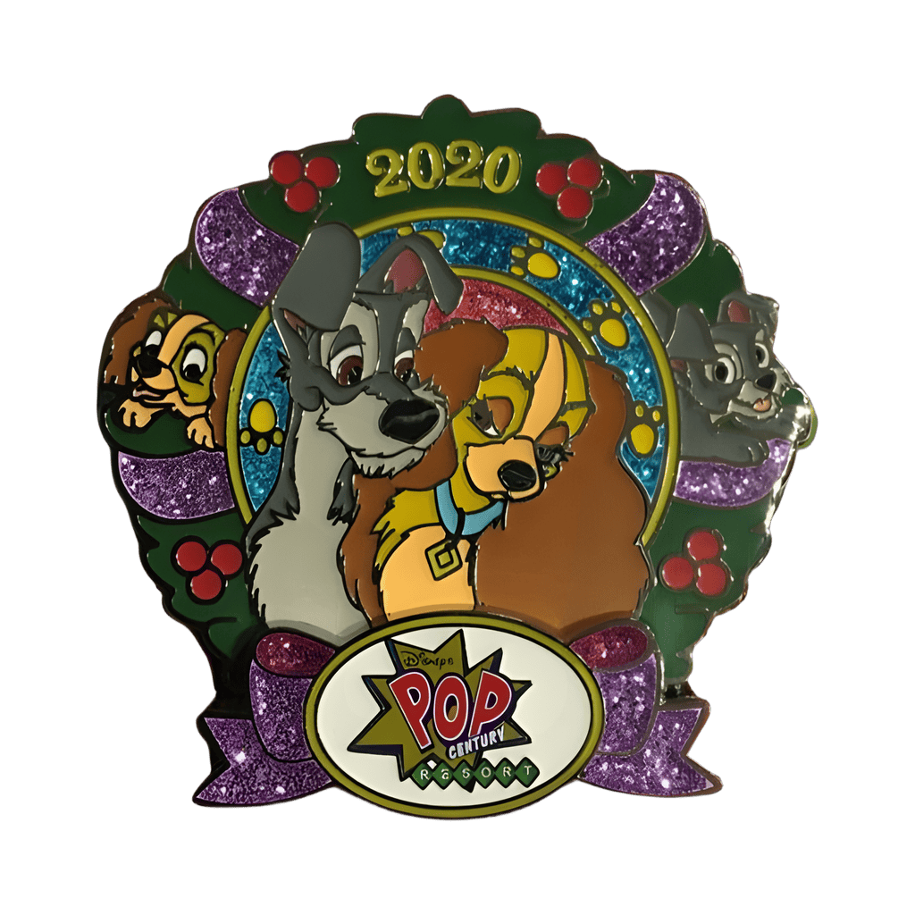 Pop Century Resort - Lady & Tramp Wreath Disney pin