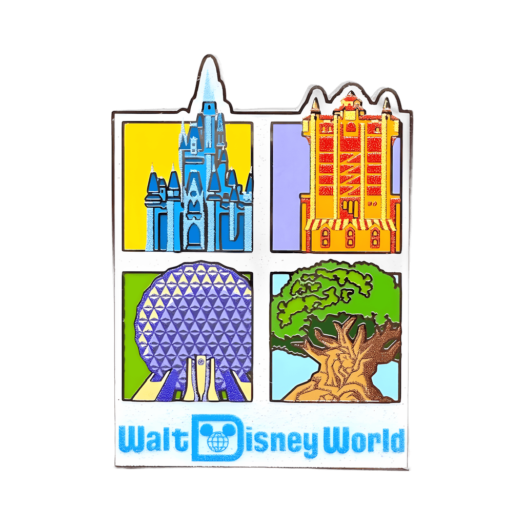 Castle - Hollywood Tower Hotel - Spaceship Earth - Tree of Life Disney pin