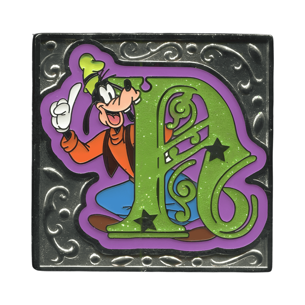 Goofy (Green Glitter and Purple Filigree Letter N) Disney pin