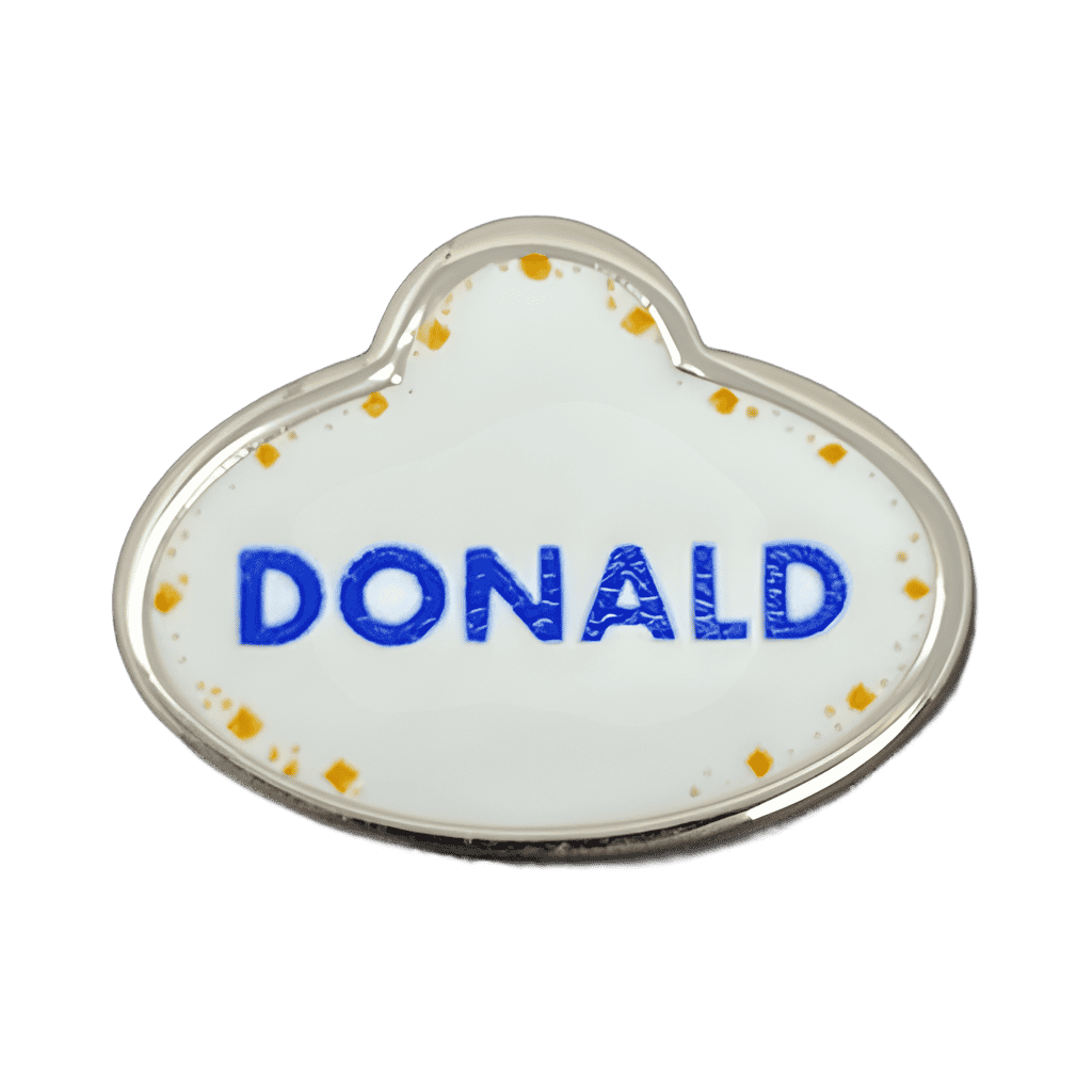Donald Name Tag Disney pin